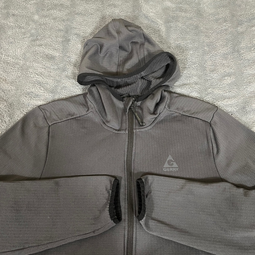 GERRY Mens Medium Gray Zip Up Hoodie Performance Jacket Athletic Outdoor